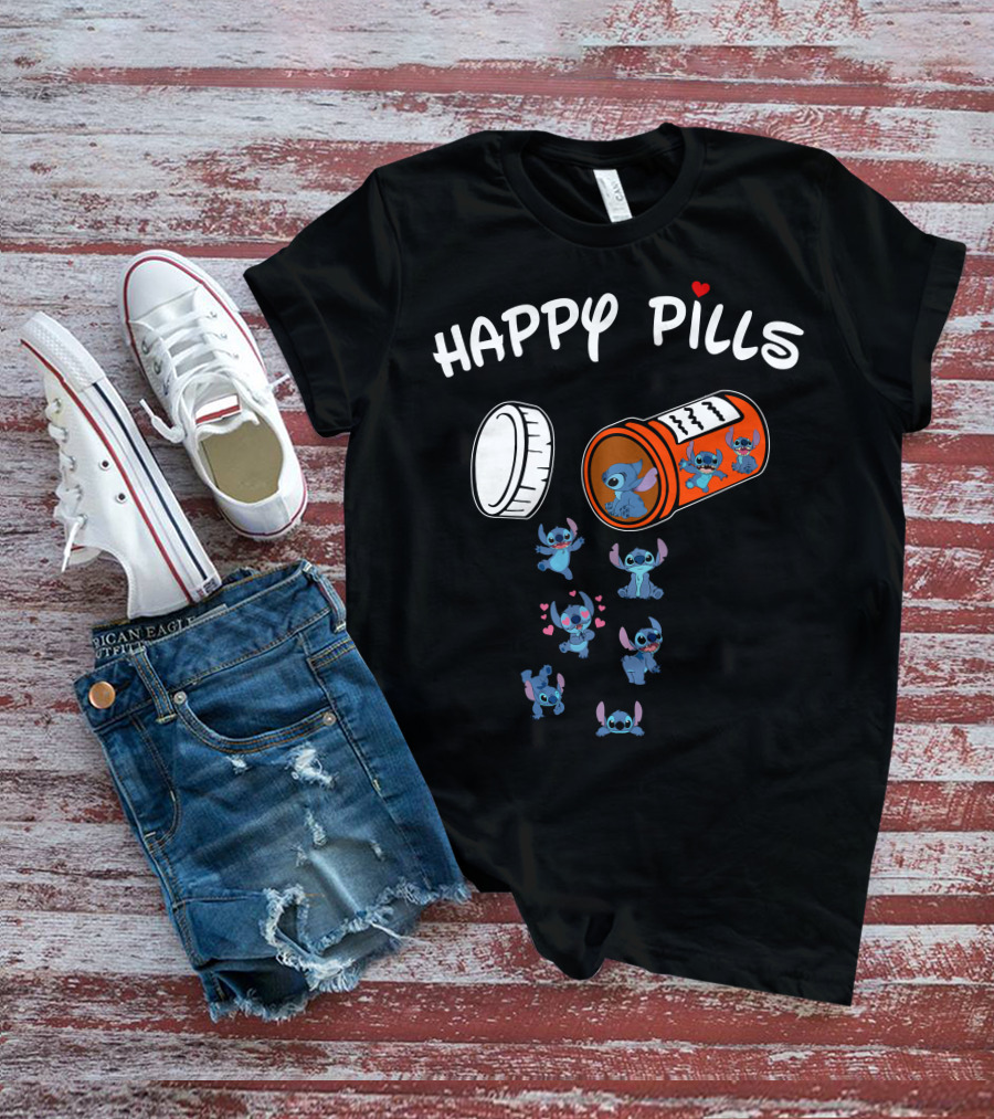 Happy Pills Stitch Capsule Fun Characters T-Shirt