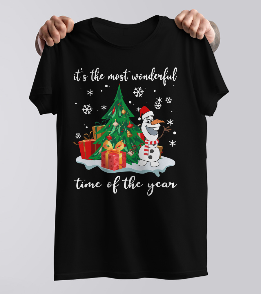 It's The Most Wonderful Time Of The Year Olaf Christmas Tree Snowman T-Shirt
