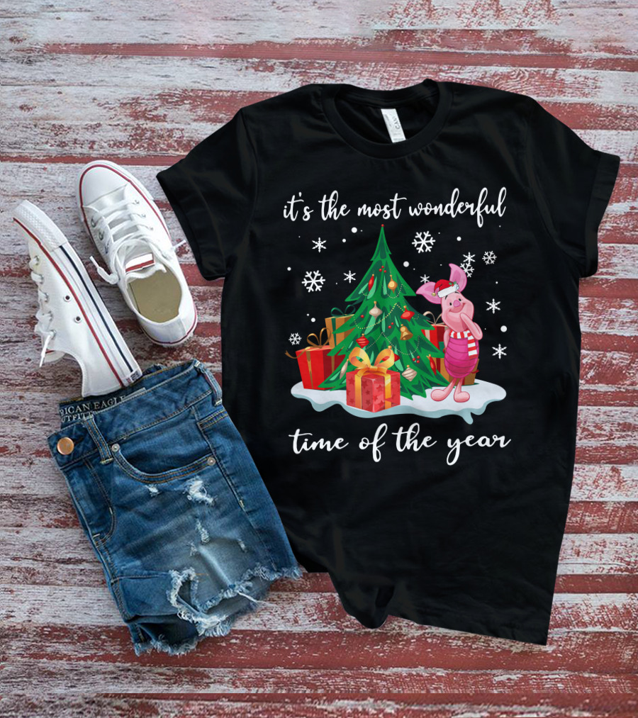 It's The Most Wonderful Time Of The Year Piglet Christmas Tree Gifts T-Shirt