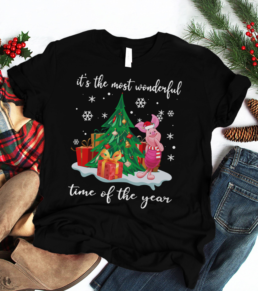 It's The Most Wonderful Time Of The Year Piglet Christmas Tree Gifts T-Shirt