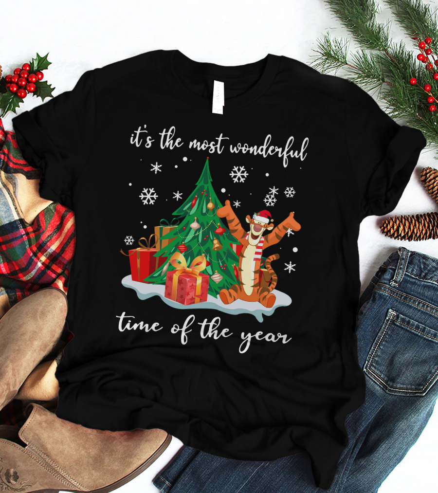It's The Most Wonderful Time Of The Year Tigger Christmas Tree Celebration T-Shirt