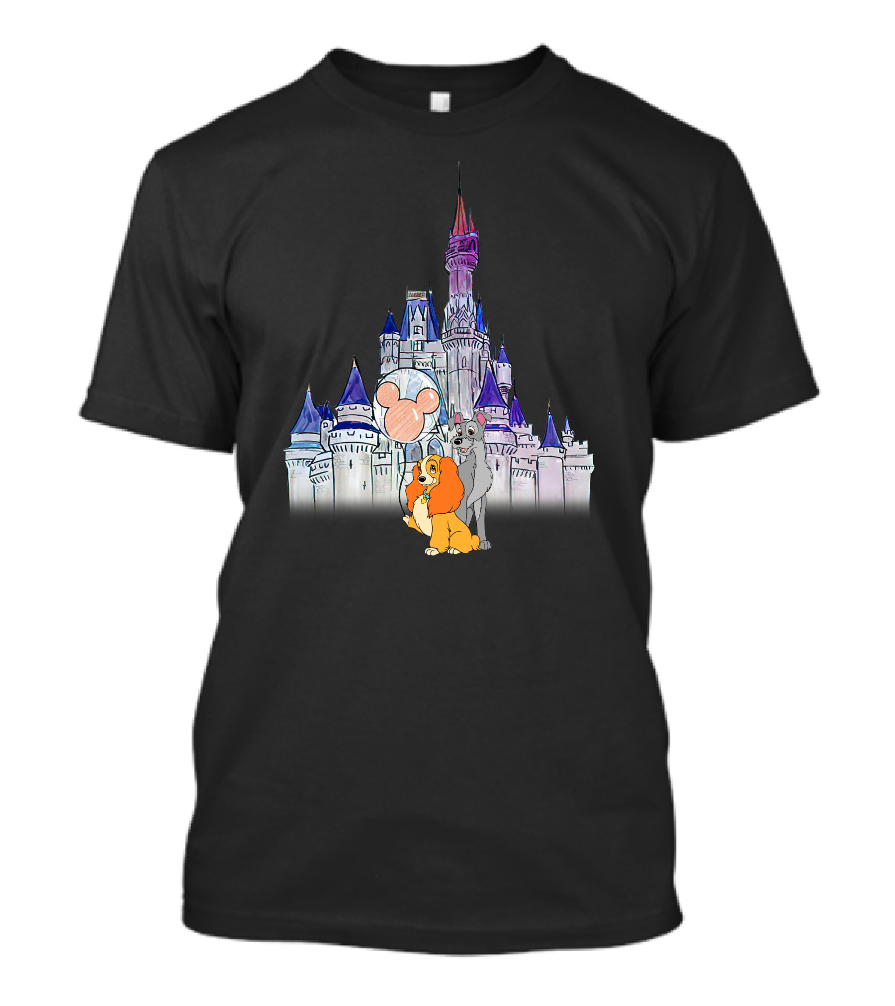Lady And The Tramp Disney Castle Magic Balloon T-Shirt