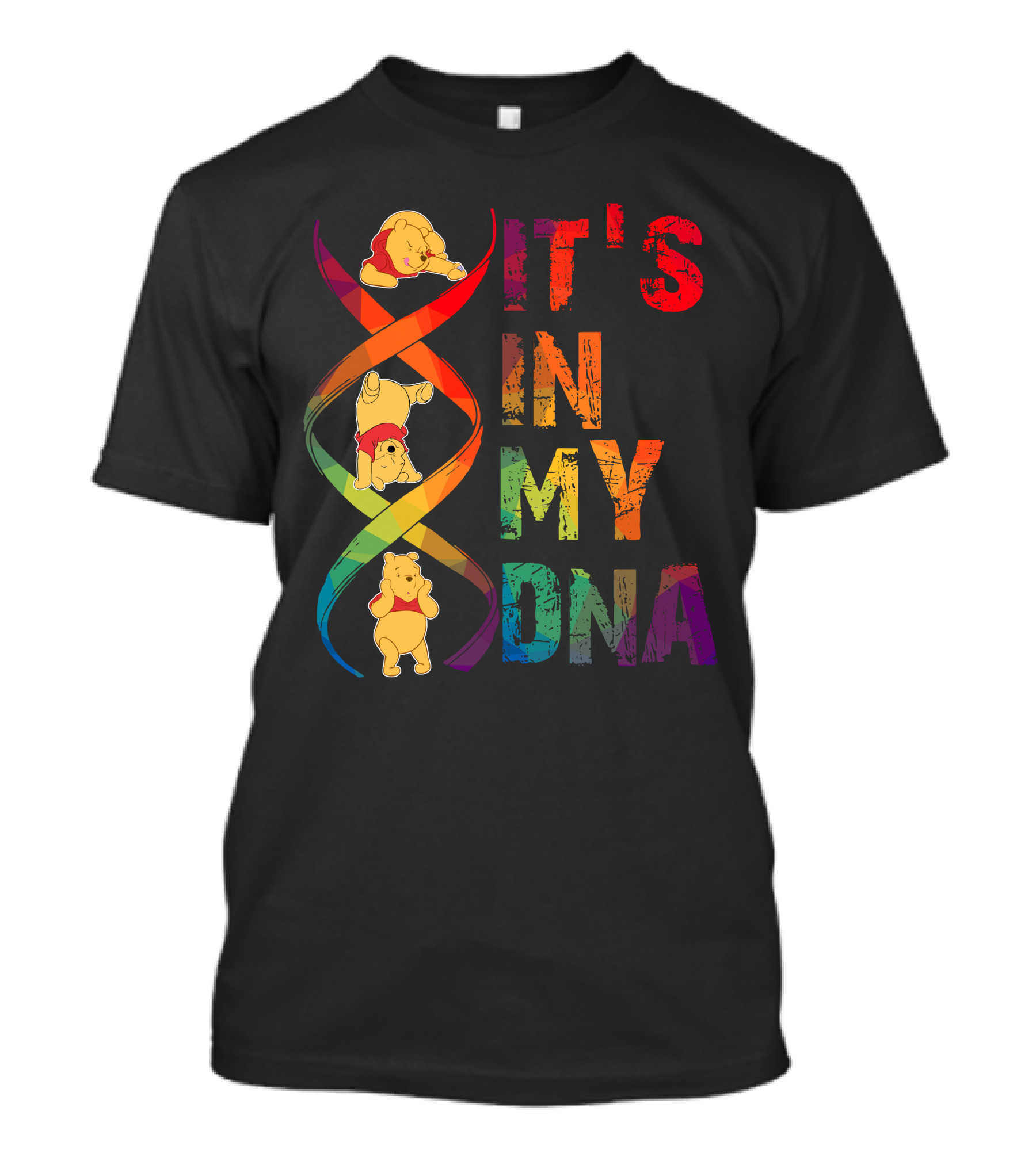 Winnie The Pooh It's In My Dna Rainbow T-Shirt