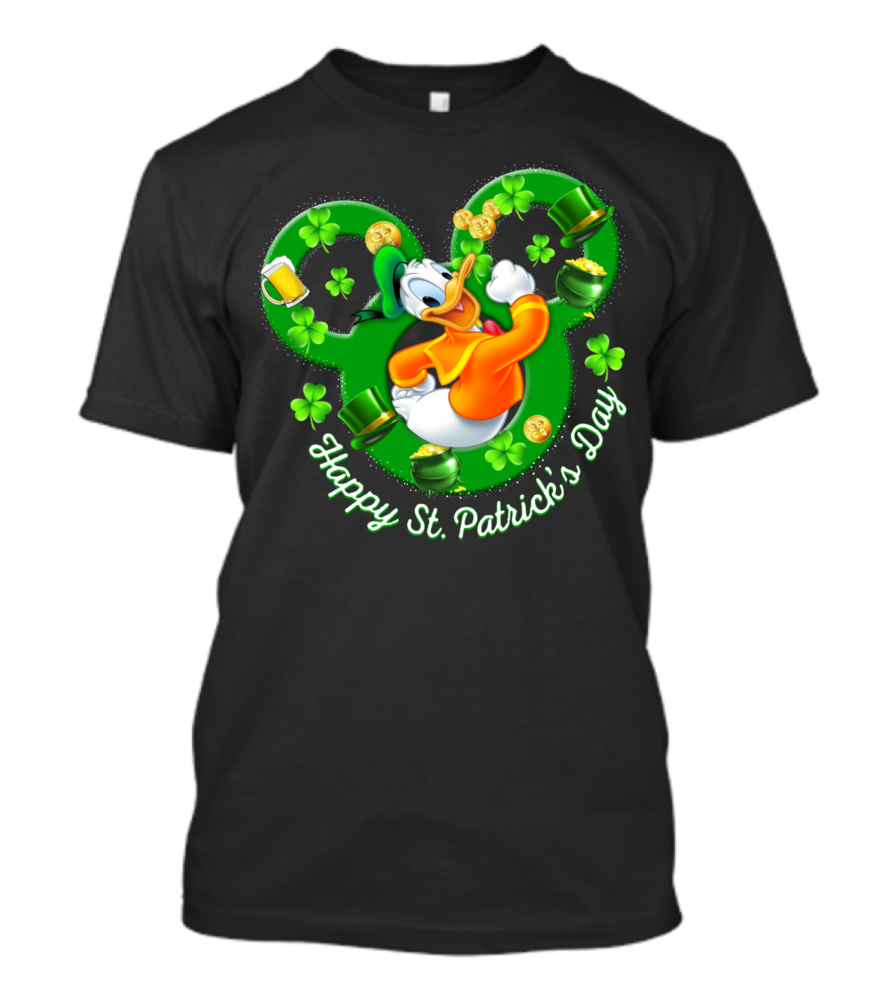 Happy St. Patrick's Day Donald Duck Shamrock Mickey Ears T-Shirt
