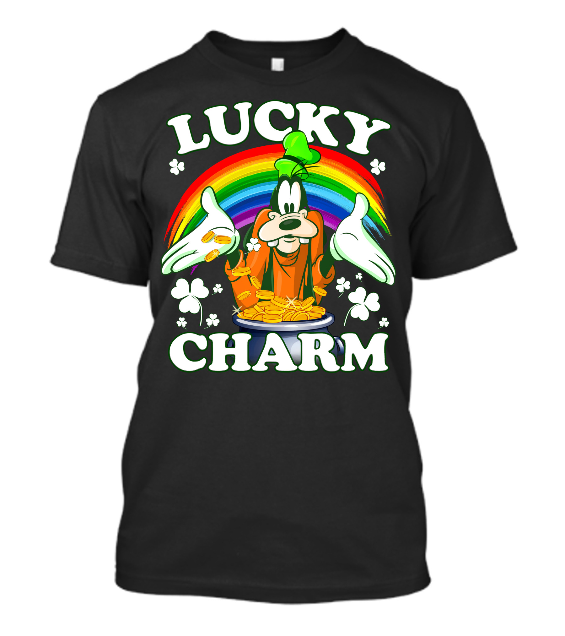Lucky Charm Goofy Rainbow Pot Of Gold T-Shirt