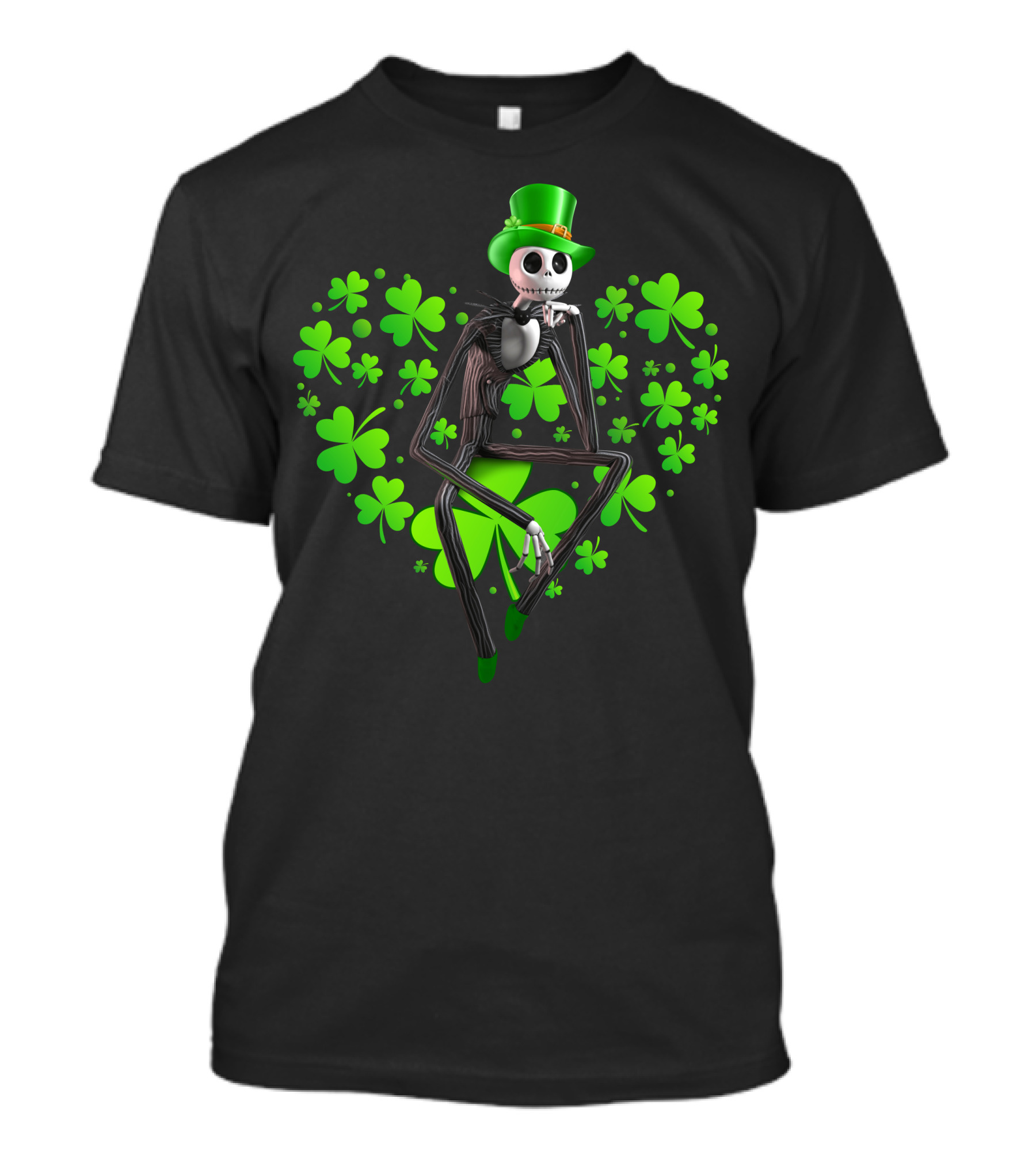 Jack Skellington St. Patrick's Day Clover Theme T-Shirt