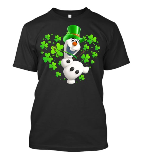 Olaf St. Patrick's Day Green Shamrocks And Hat T-Shirt