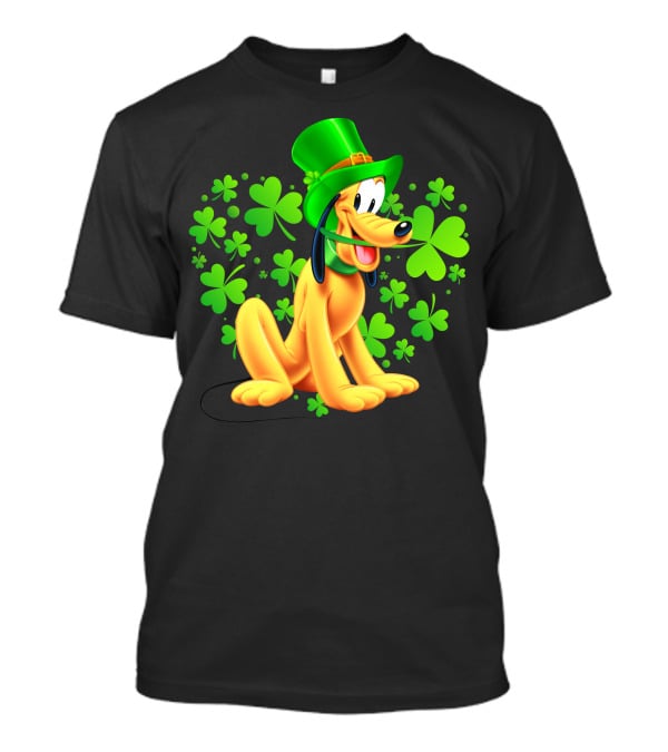 Pluto St. Patrick's Day Celebration With Green Shamrocks And Hat T-Shirt