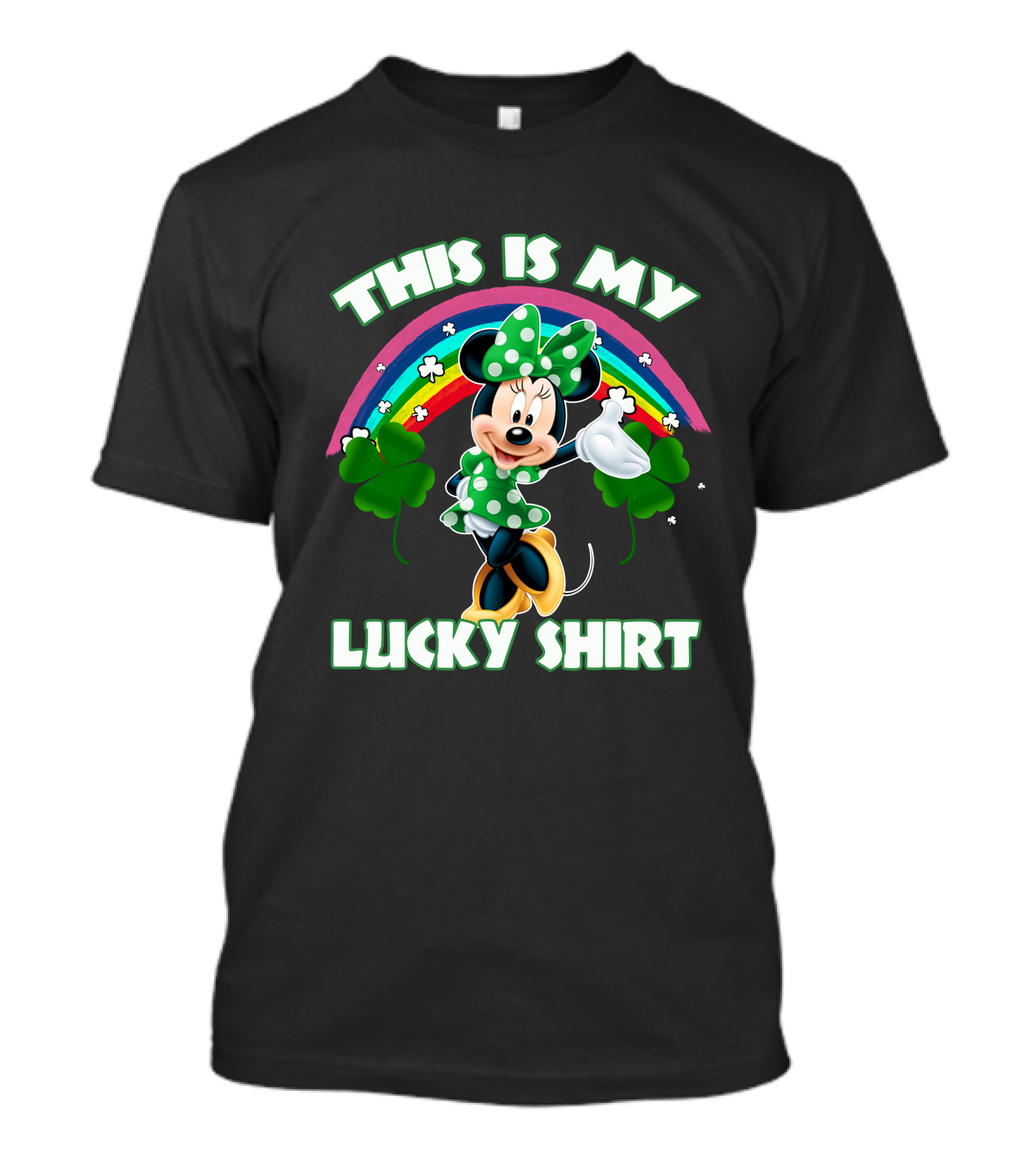 This Is My Lucky Shirt Minnie Rainbow Shamrock T-Shirt