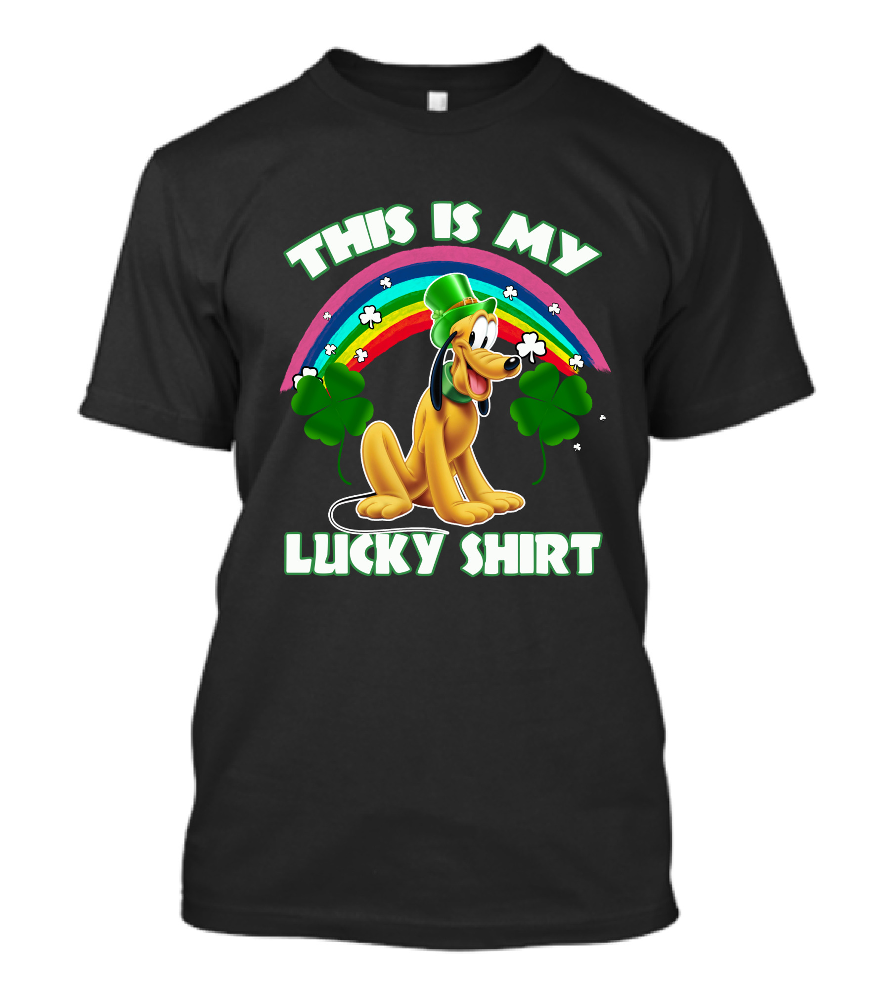 This Is My Lucky Shirt Pluto Rainbow Clover St. Patrick's Day T-Shirt