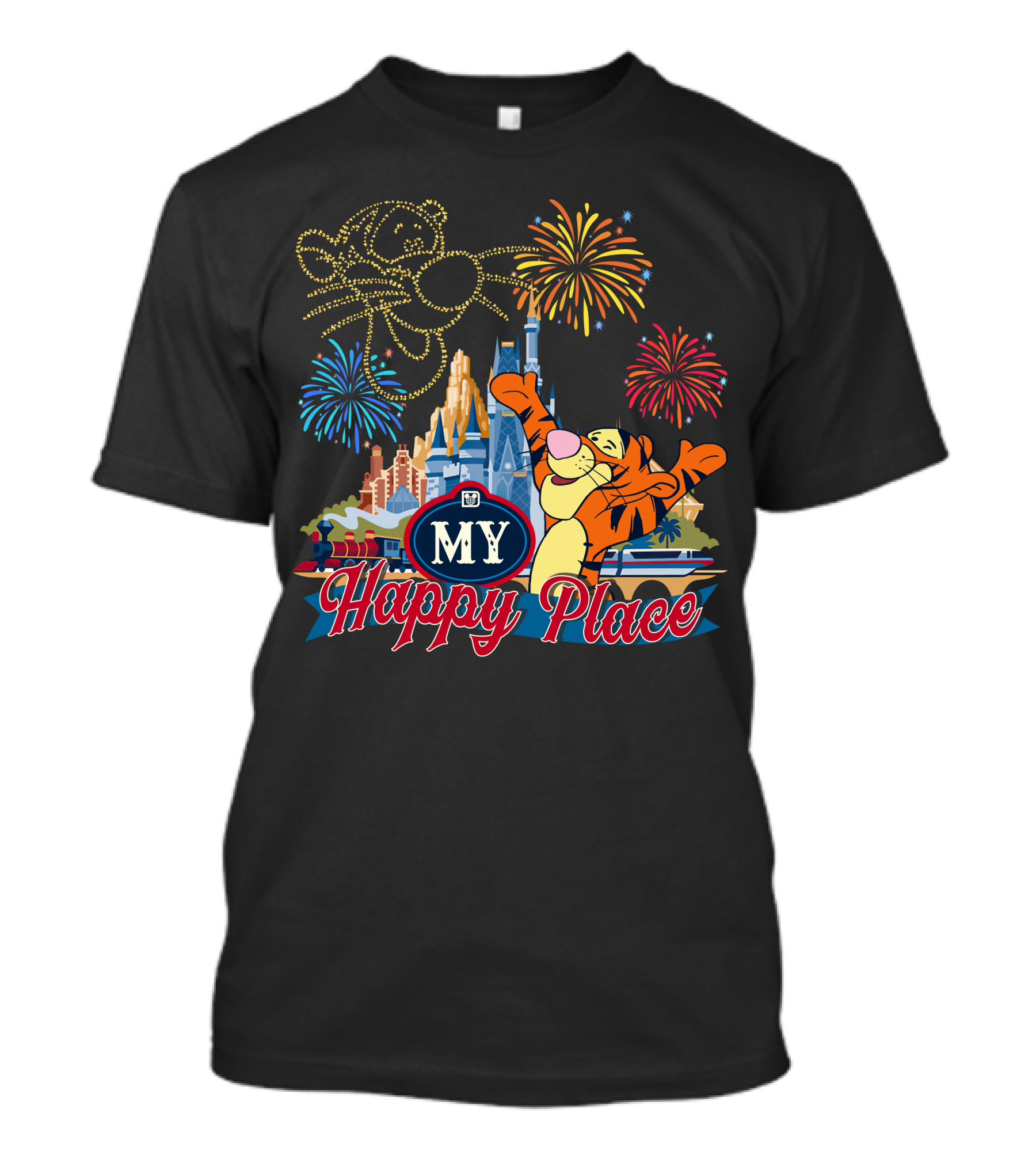 My Happy Place Tigger Castle Fireworks Celebration T-Shirt