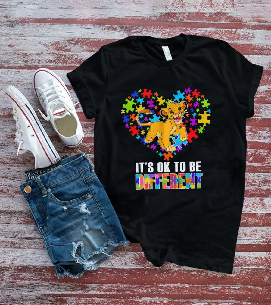 Simba It's Ok To Be Different Puzzle Heart T-Shirt