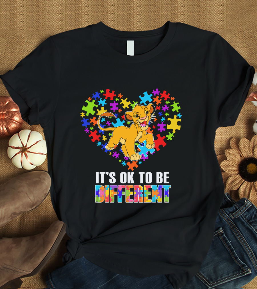 Simba It's Ok To Be Different Puzzle Heart T-Shirt