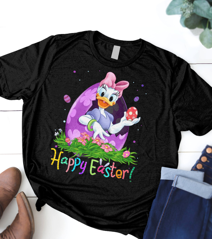 Happy Easter With Daisy Duck And Easter Egg Celebration T-Shirt