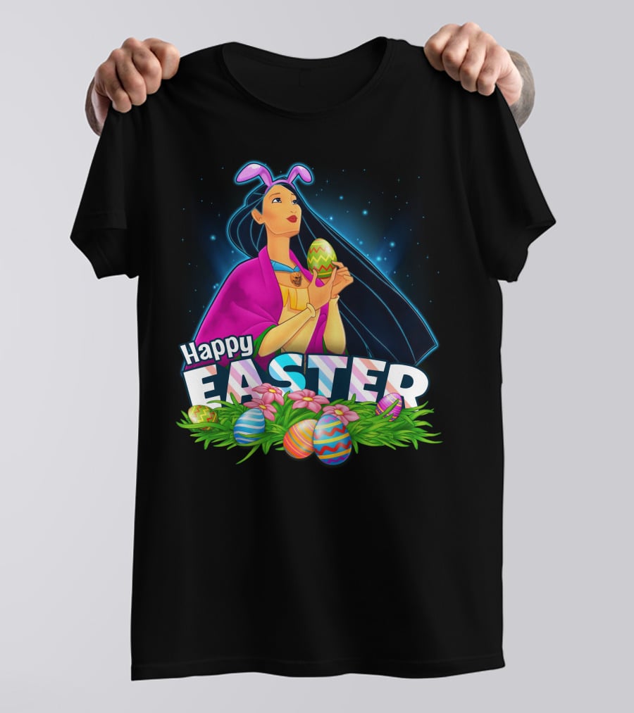 POCAHONTAS Happy Easter Bunny Ears And Eggs T-Shirt