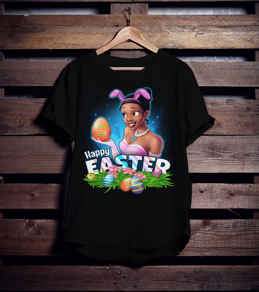 TIANA Happy Easter Colorful Eggs And Bunny Ears T-Shirt