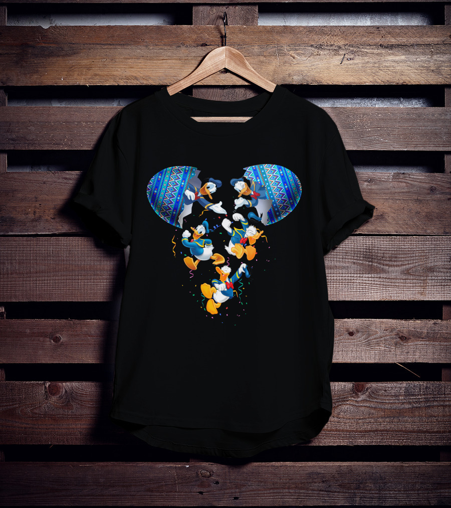 Donald Duck Mickey Mouse Head Pattern Celebration T-Shirt