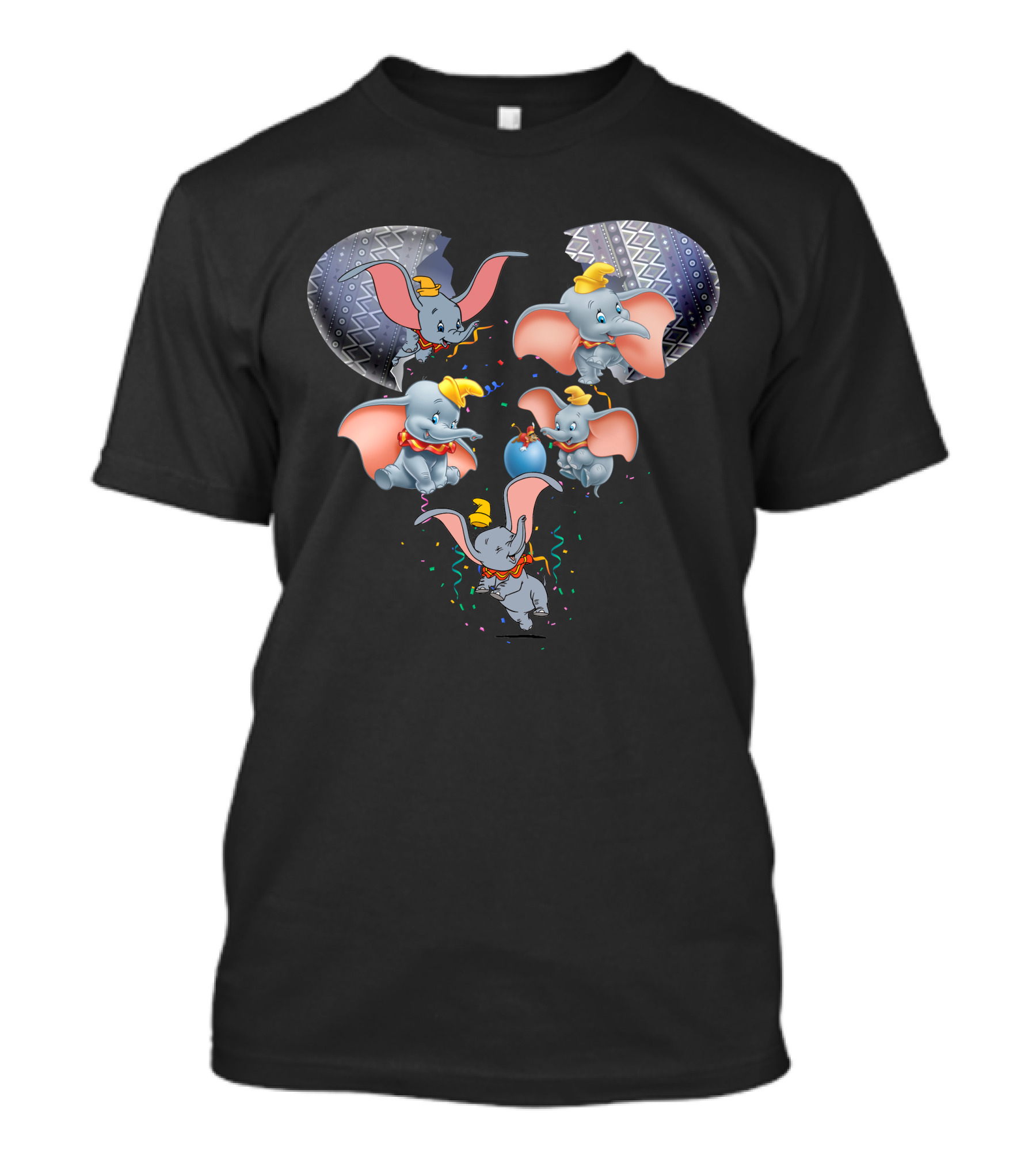 Dumbo Heart-Shaped Celebration With Confetti And Blue Balloon T-Shirt