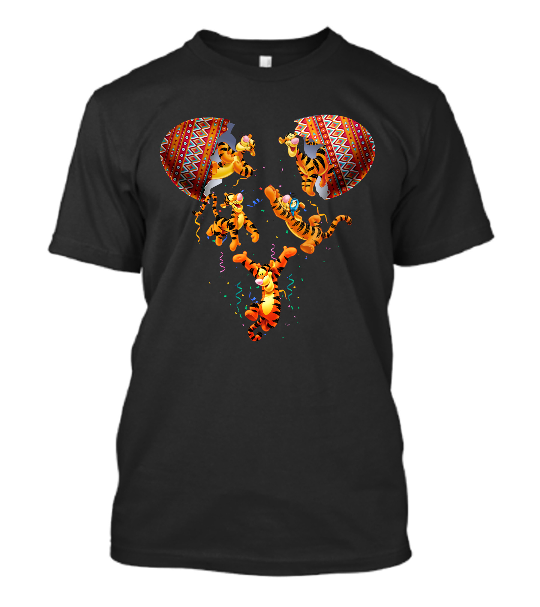 Tigger Celebration With Colorful Confetti And Festive Patterns T-Shirt