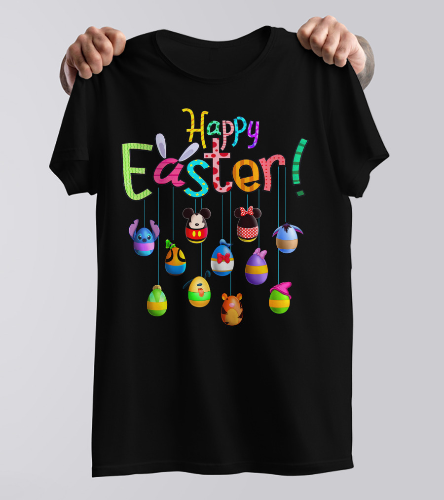Happy Easter Disney Characters Egg Collection T-Shirt