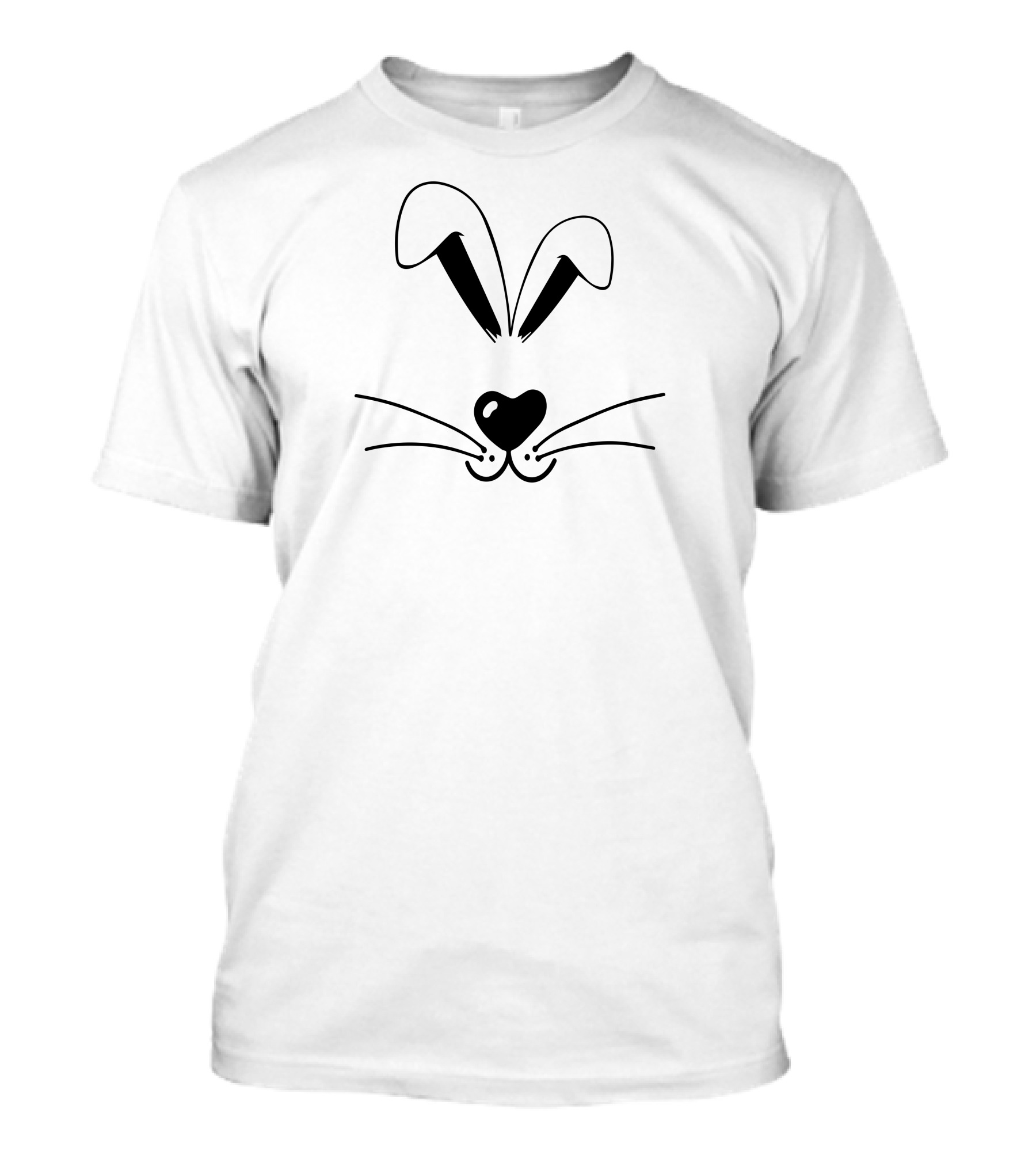 Rabbit Face Heart Nose And Whiskers T-Shirt