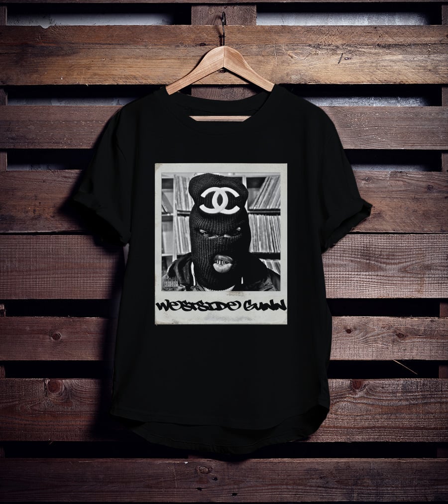 Westside Gunn Masked Polaroid Style With Record Collection T-Shirt