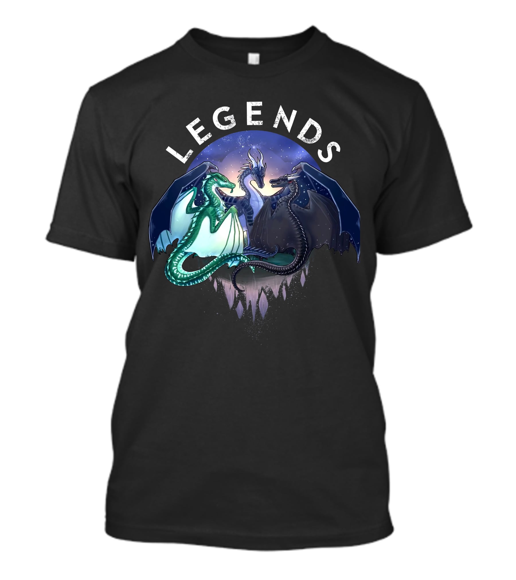 Wings Of Fire Legends Dragons Under Starry Sky T-Shirt