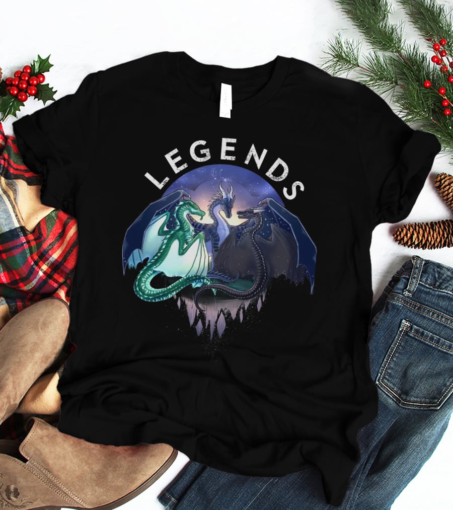 Wings Of Fire Legends Dragons Under Starry Sky T-Shirt