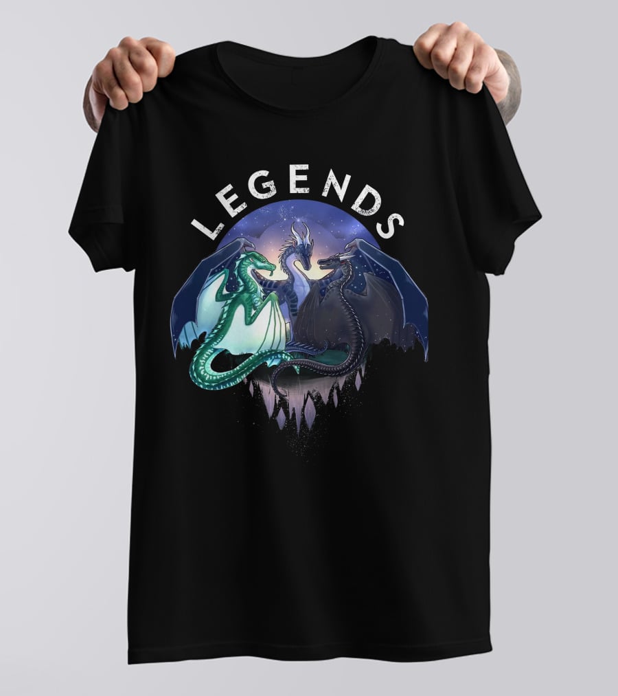 Wings Of Fire Legends Dragons Under Starry Sky T-Shirt
