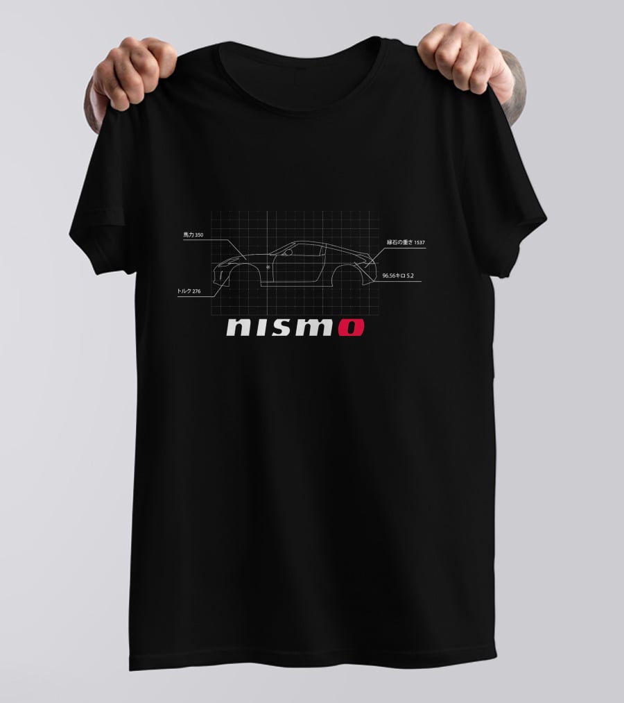 Nismo 370z Japanese Blueprint Graph Grid T-Shirt