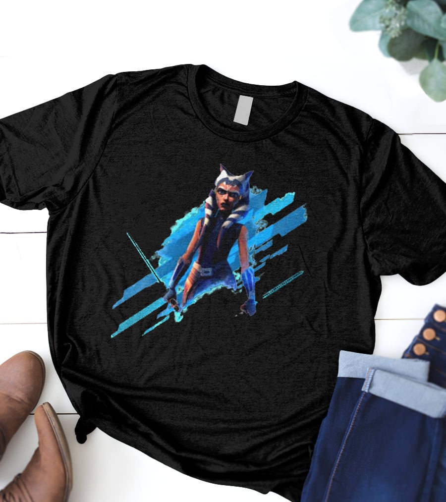 Ahsoka Tano Digital Blue Lightsaber T-Shirt