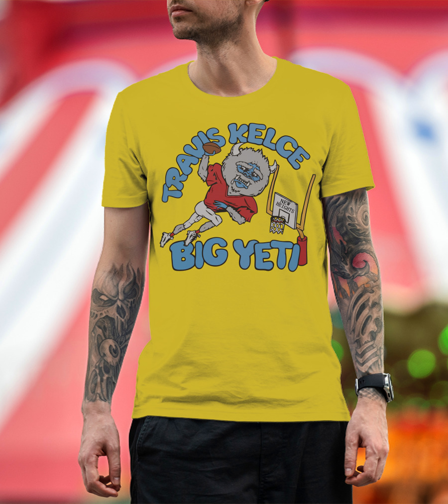 Travis Kelce Big Yeti New Heights Basketball Football T-Shirt