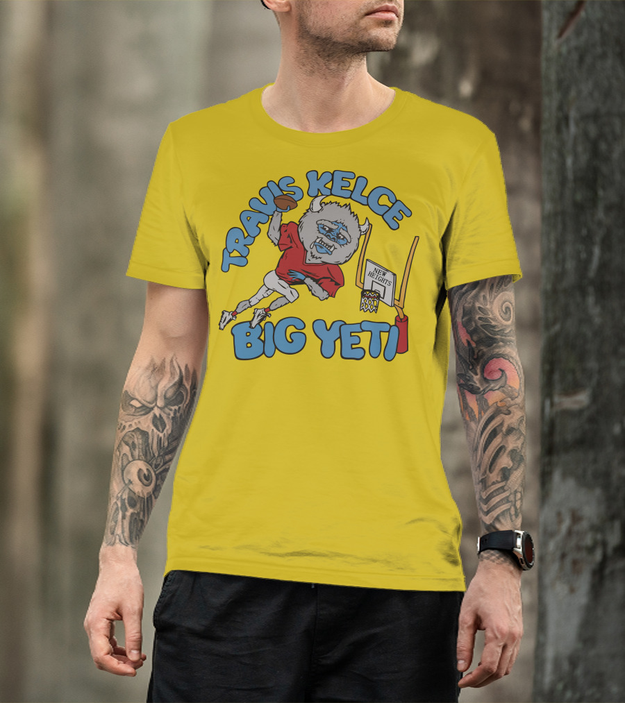 Travis Kelce Big Yeti New Heights Basketball Football T-Shirt