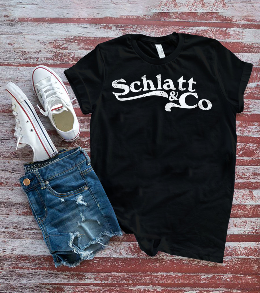 Schlatt And Co Retro Style Logo With Vintage Font Elements T-Shirt
