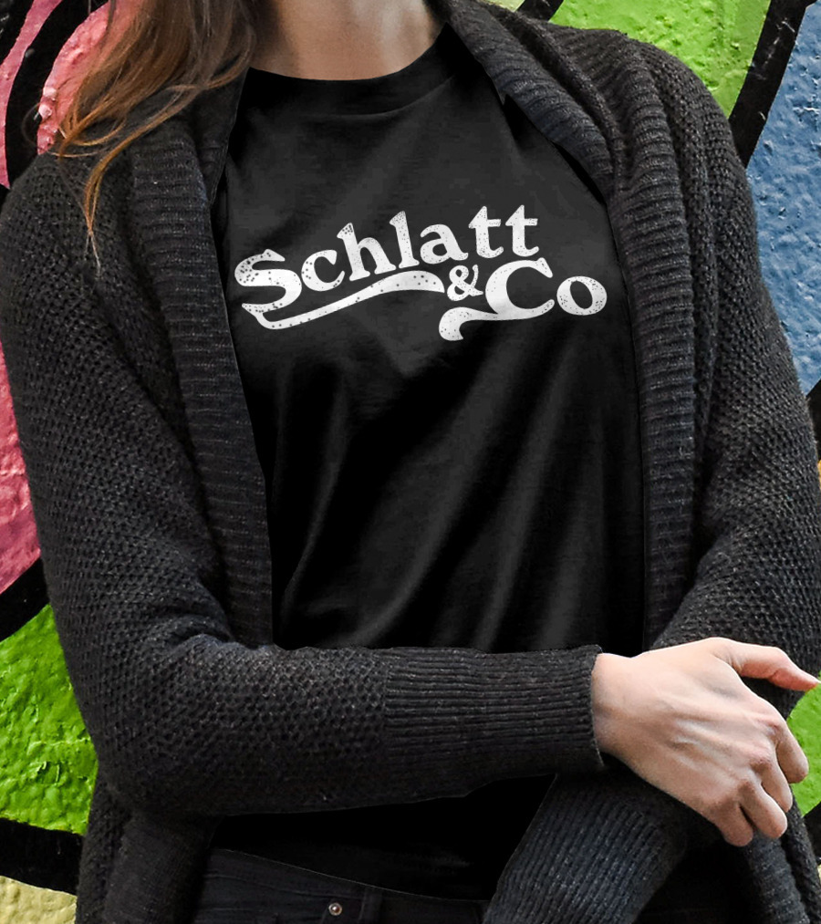 Schlatt And Co Retro Style Logo With Vintage Font Elements T-Shirt