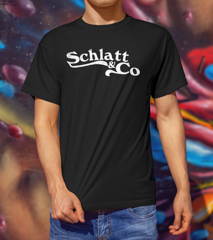 Schlatt And Co Retro Style Logo With Vintage Font Elements T-Shirt