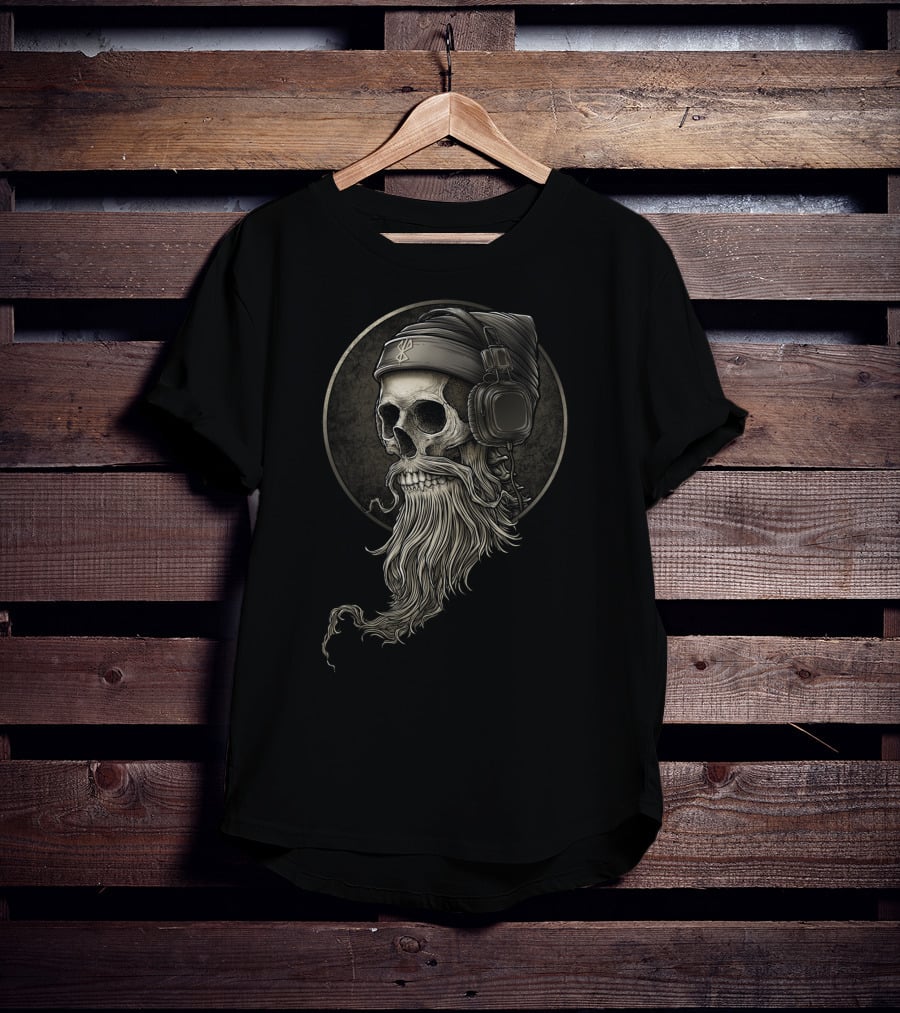 Winya No 99 Essentiel Skull With Headphones And Beanie T-Shirt