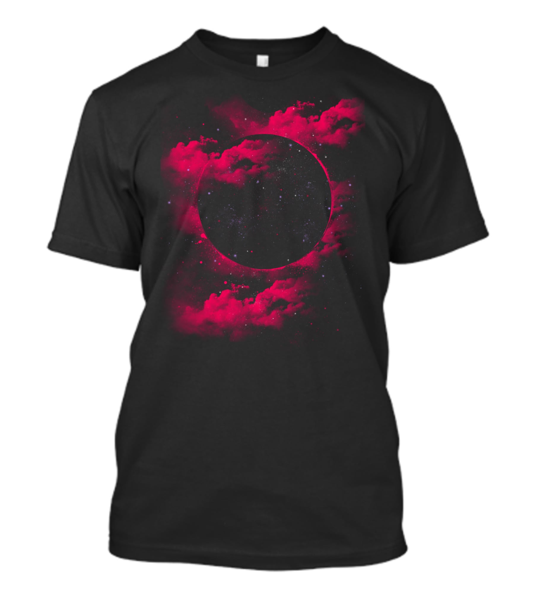 Trou Noir Classique Espace Nuages Rouges T-Shirt