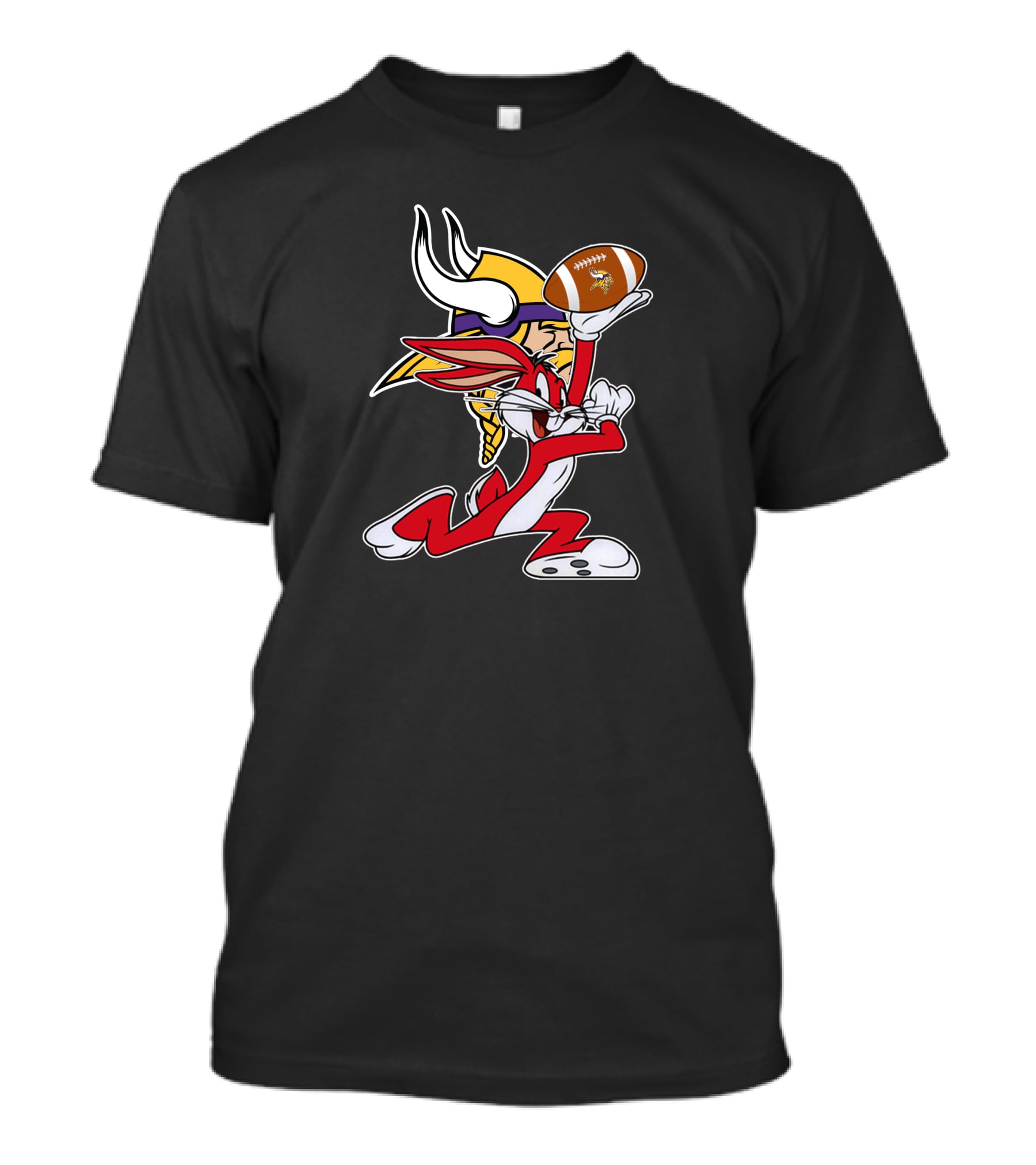 Minnesota Vikings Bugs Bunny Holding Football T-Shirt