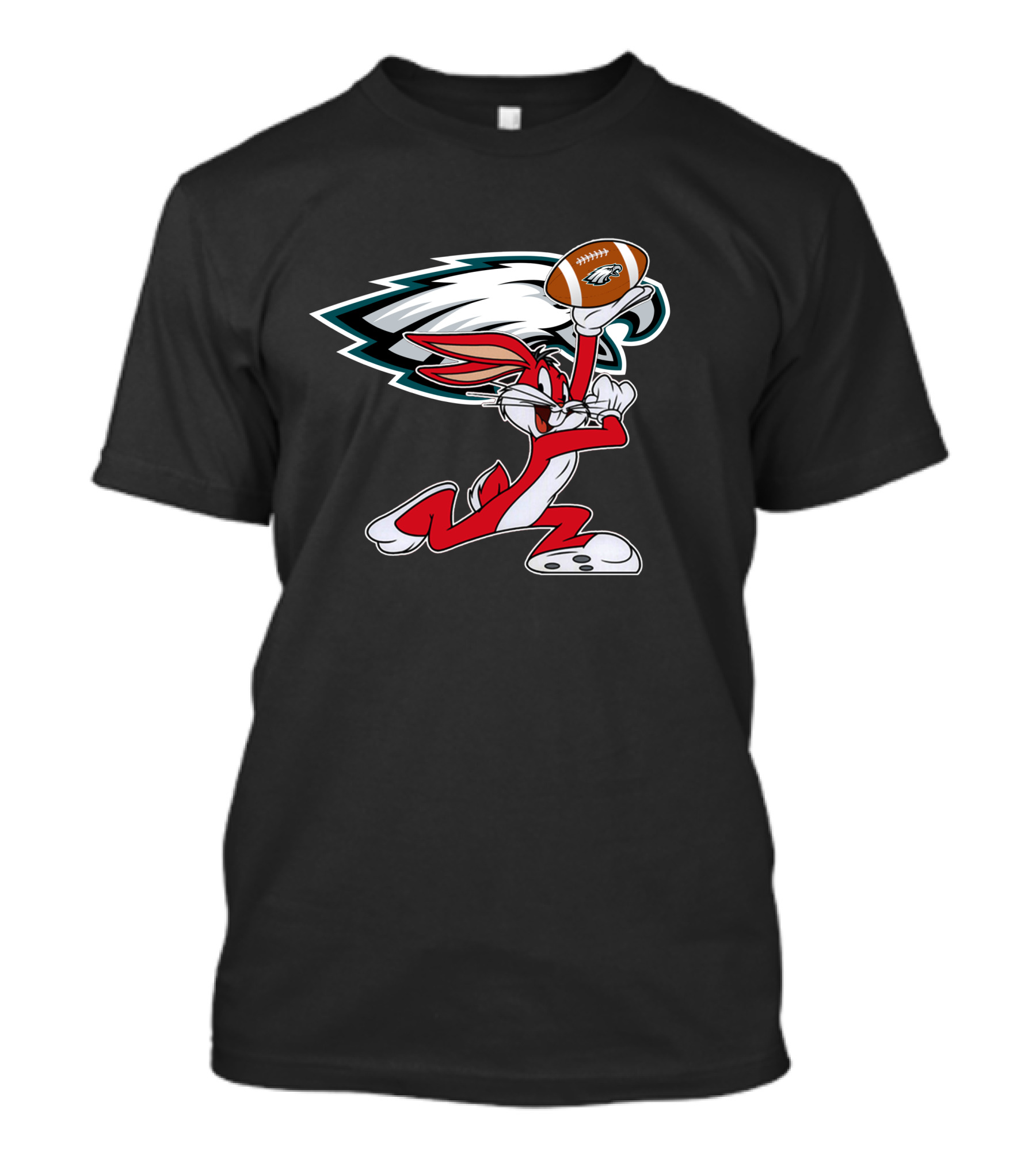 Philadelphia Eagles Looney Tunes Bunny Holding Football T-Shirt