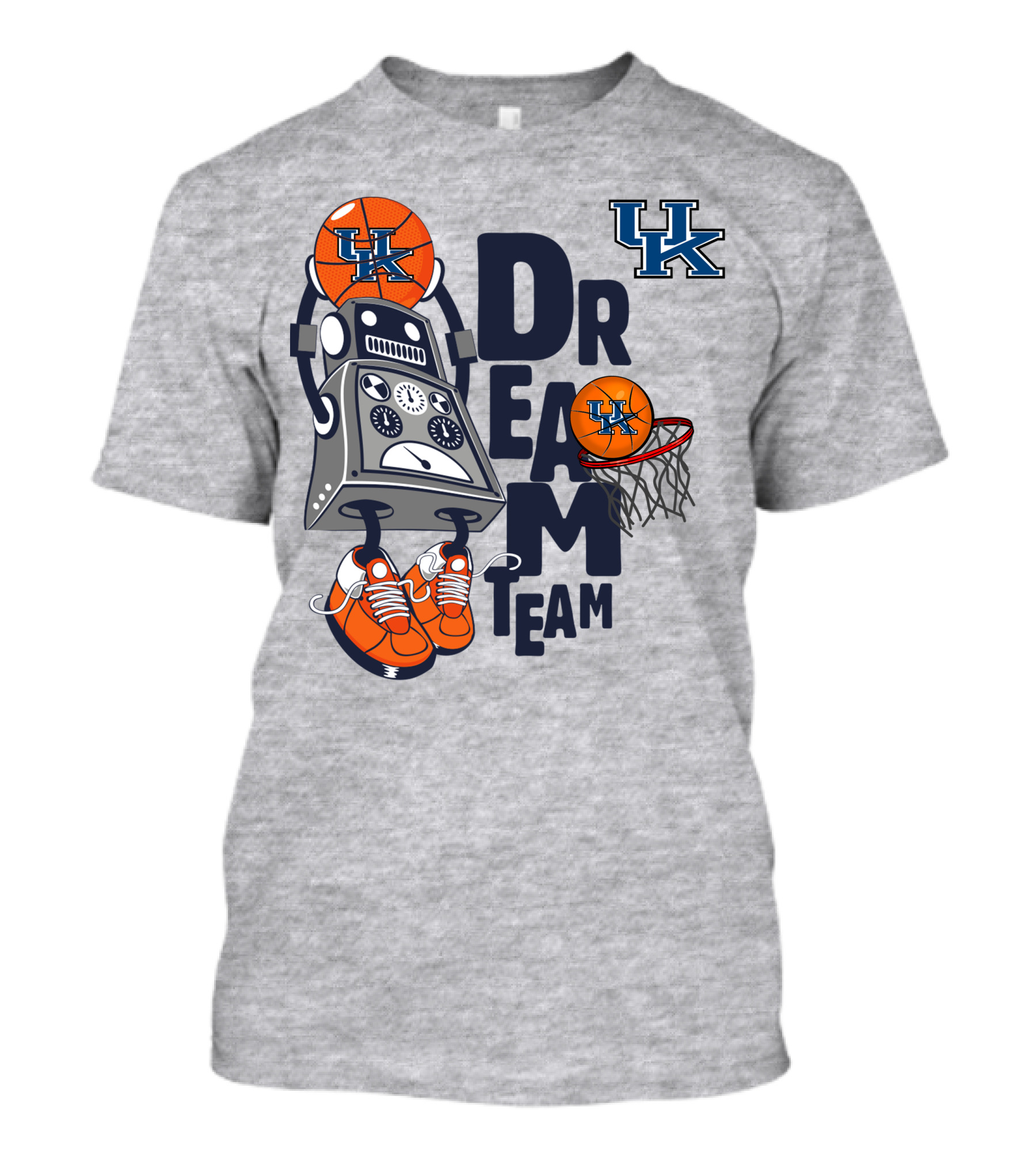 Uk Dream Team Basketball Robot With Sneakers And Hoop T-Shirt