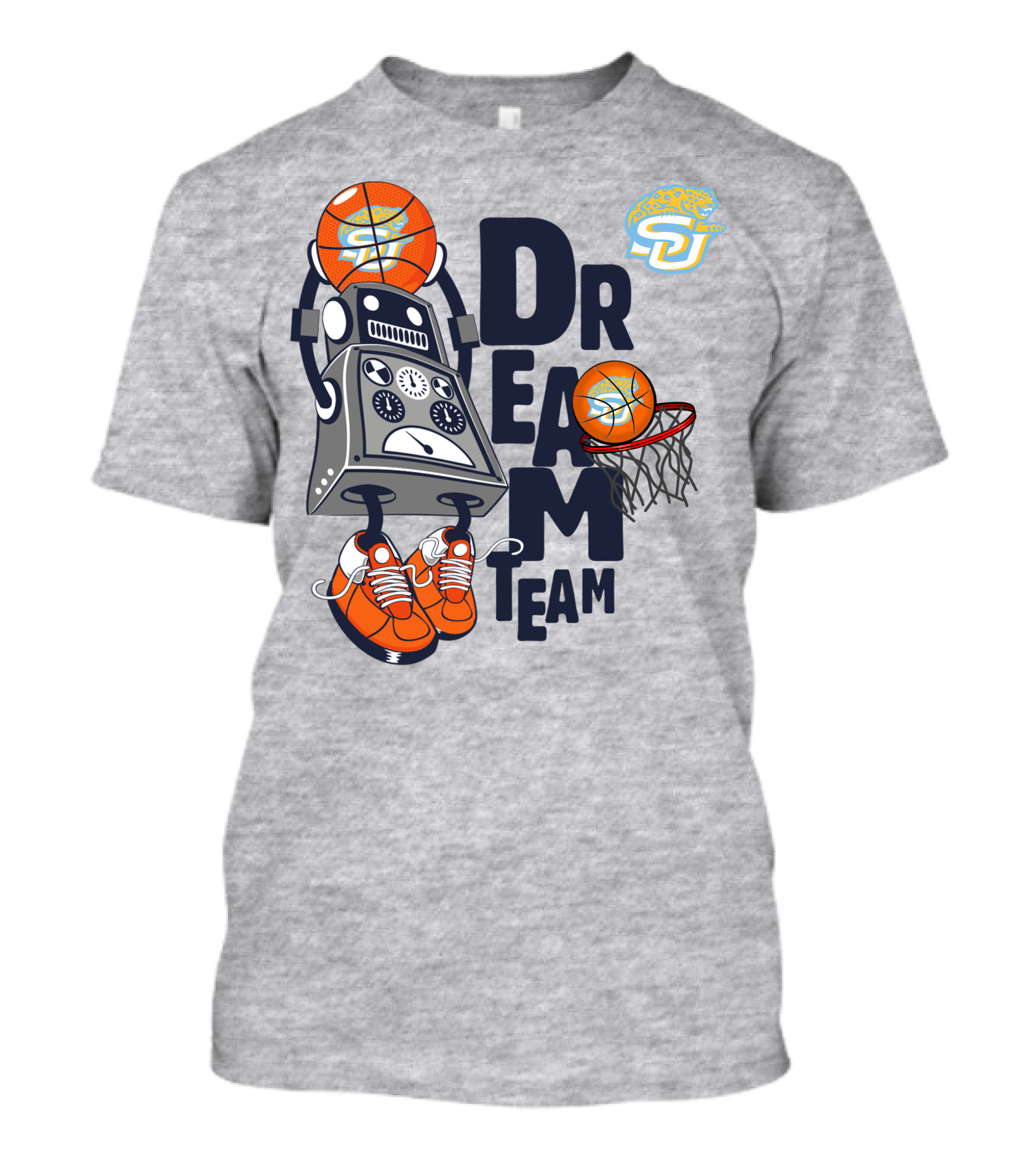 Dream Team Basketball Robot With Sneakers And Hoop T-Shirt
