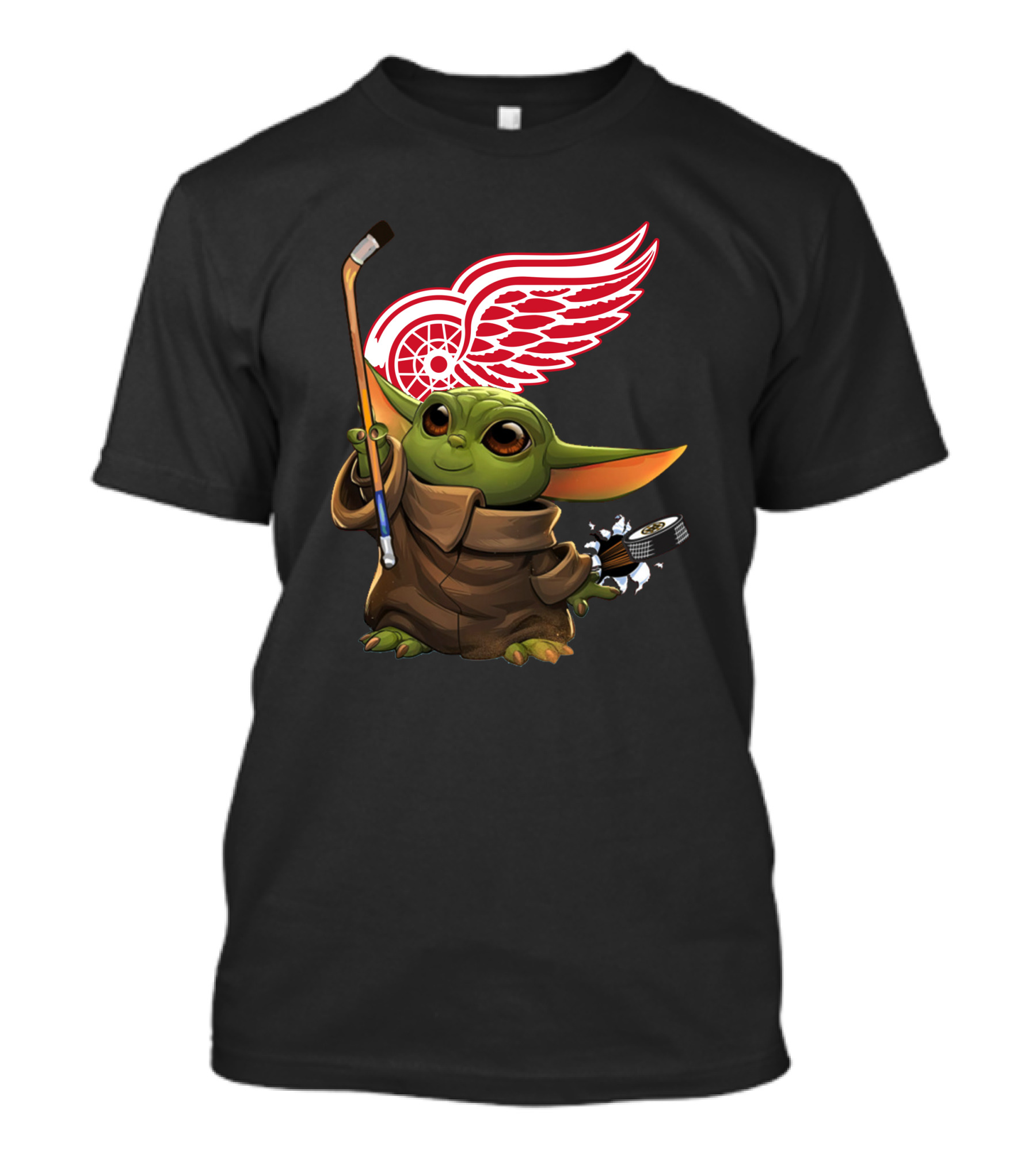 Detroit Red Wings Baby Yoda Hockey T-Shirt