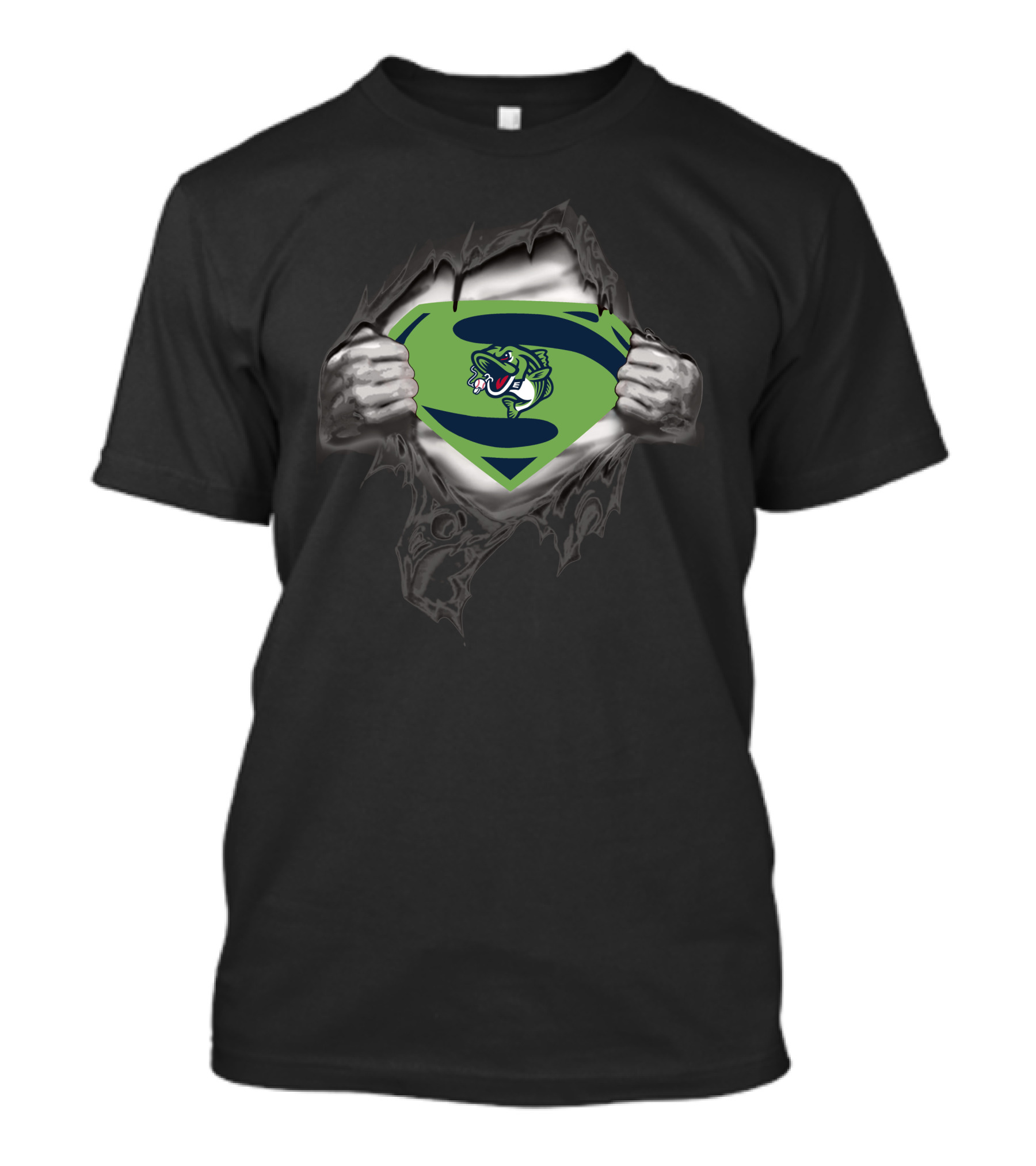 Gwinnett Stripers Superman Fish T-Shirt