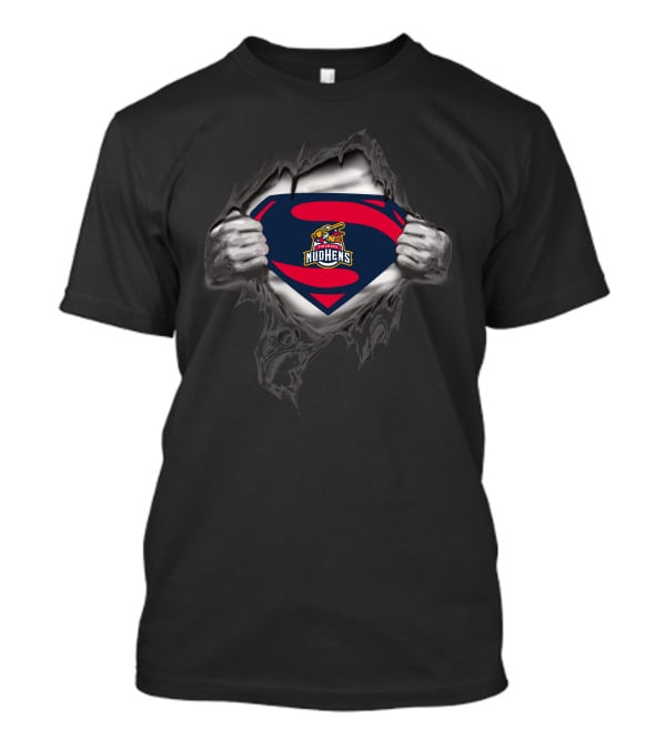 Toledo Mud Hens Superman Logo With Tattered Costume Effect T-Shirt