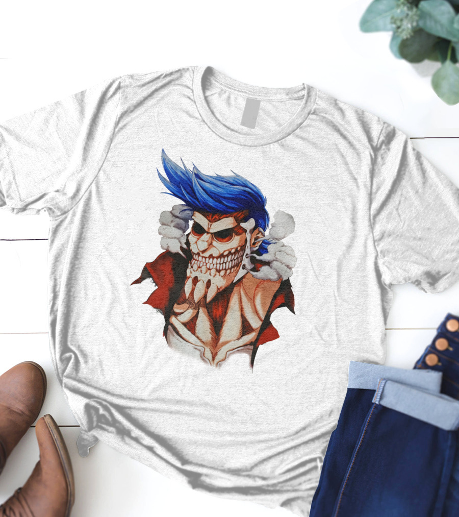 One Piece Franky Titan Transformation Crossover T-Shirt