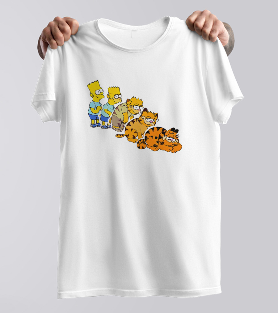 Bart Simpson Garfield Evolution Steps T-Shirt