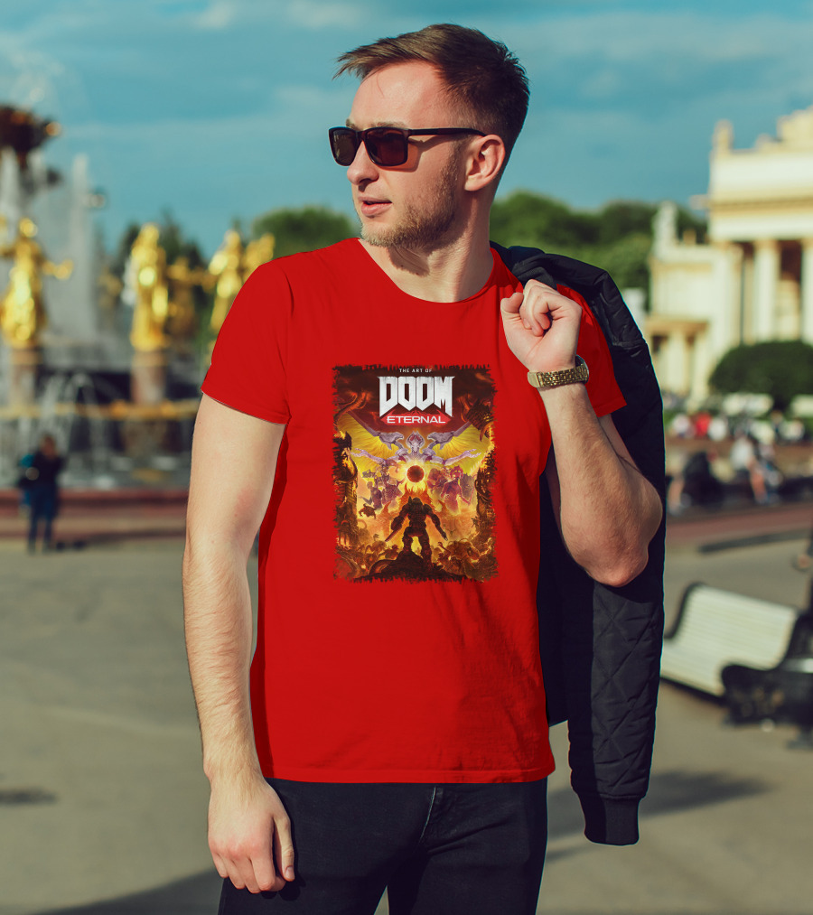 DOOM Eternal The Art Of Fiery Battle Imagery Iconic Elements T-Shirt
