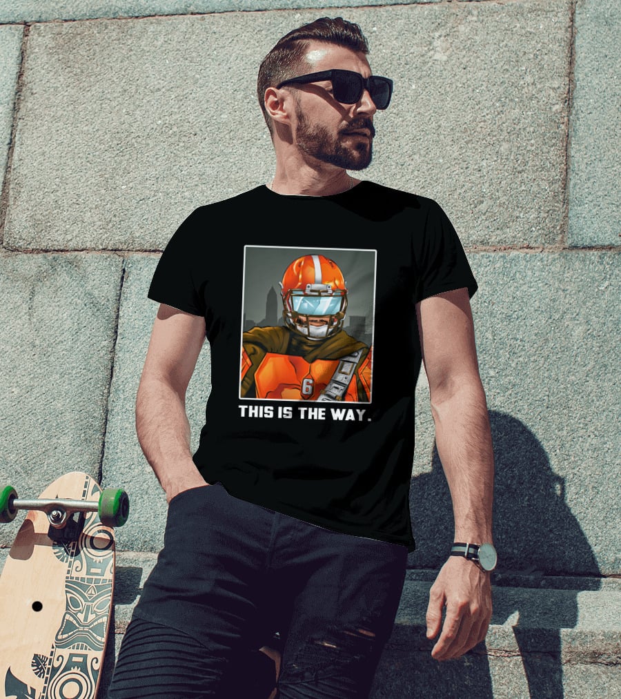 Nick Pedone This Is The Way Orange Football Helmet Visor Sci-Fi Armor 6 T-Shirt