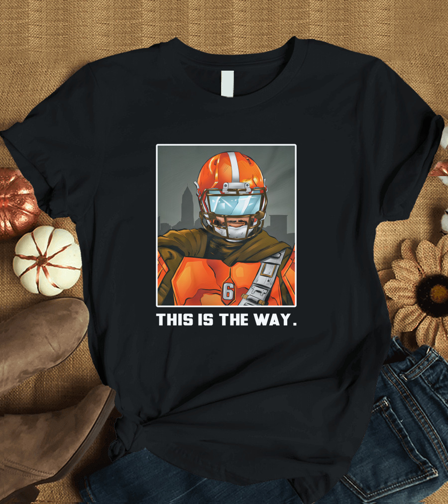 Nick Pedone This Is The Way Orange Football Helmet Visor Sci-Fi Armor 6 T-Shirt